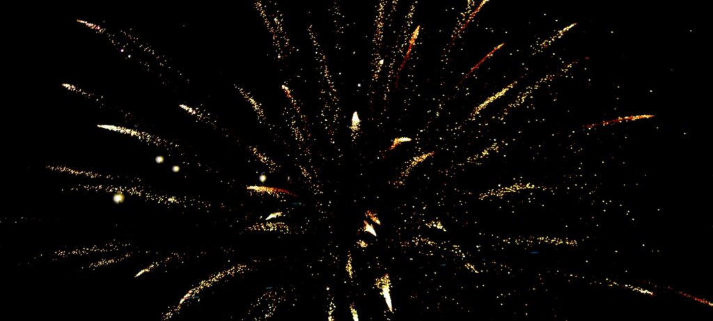 Foto van vuurwerk (tijdens de jaarwisseling)